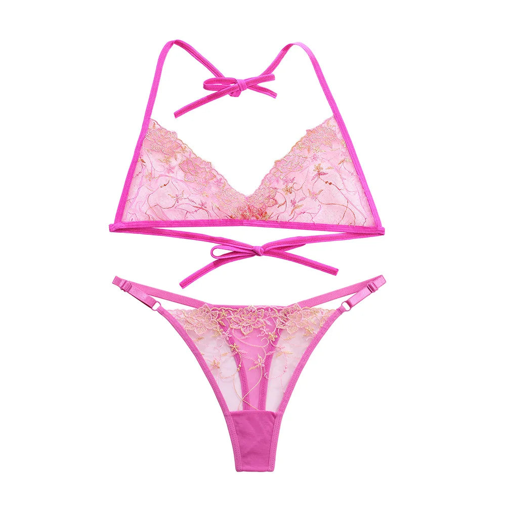 Panties Mesh Lace Bra Briefs Set