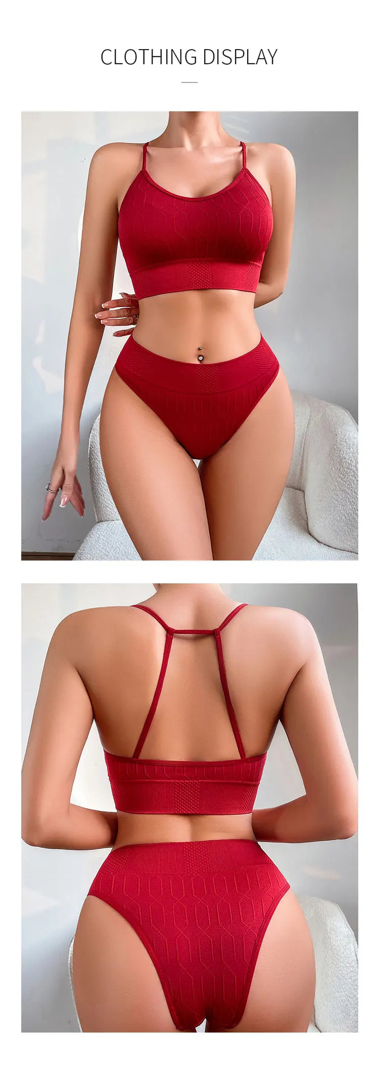 Women Panties And Bras Set 2pcs Seamless Low Rise Underwear Set Push Up Bras