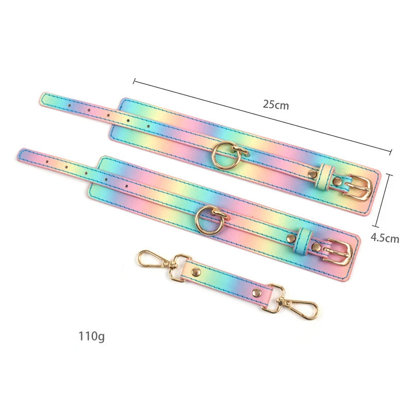 New Rainbow Handcuffs Bdsm Sex Toys For Men Women Couples Fetish Slave Bondage Flirting Adults Games Erotic Restraints Products