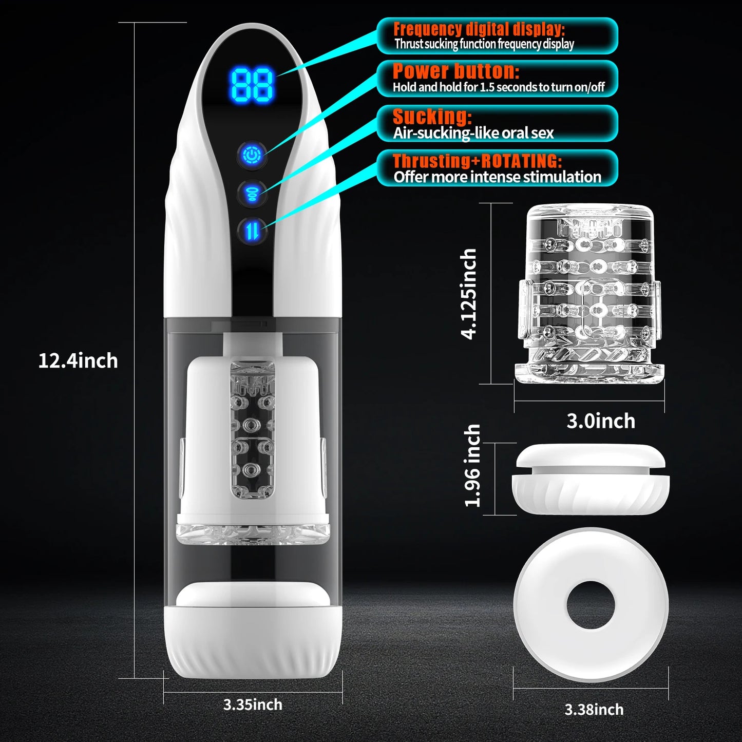 Navigation Male Masturbation Cup Piston Thrusting Rotating Sucking Moan Penis Stimulation Men Trainer Sex Toys for Men Adult 18+