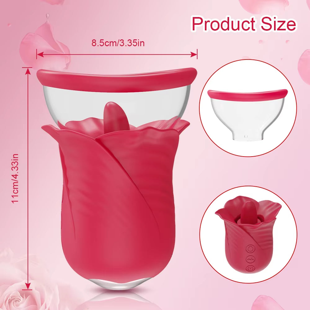 Vibrator Adult Sex Toys for Women Sucking Vibrator Rose-Sex Toy Tongue Vibrating Adult Sex Toys Remo...