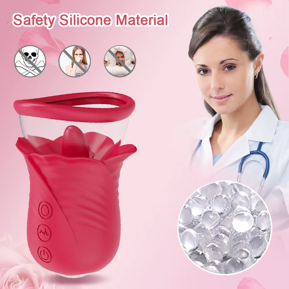 Vibrator Adult Sex Toys for Women Sucking Vibrator Rose-Sex Toy Tongue Vibrating Adult Sex Toys Remo...