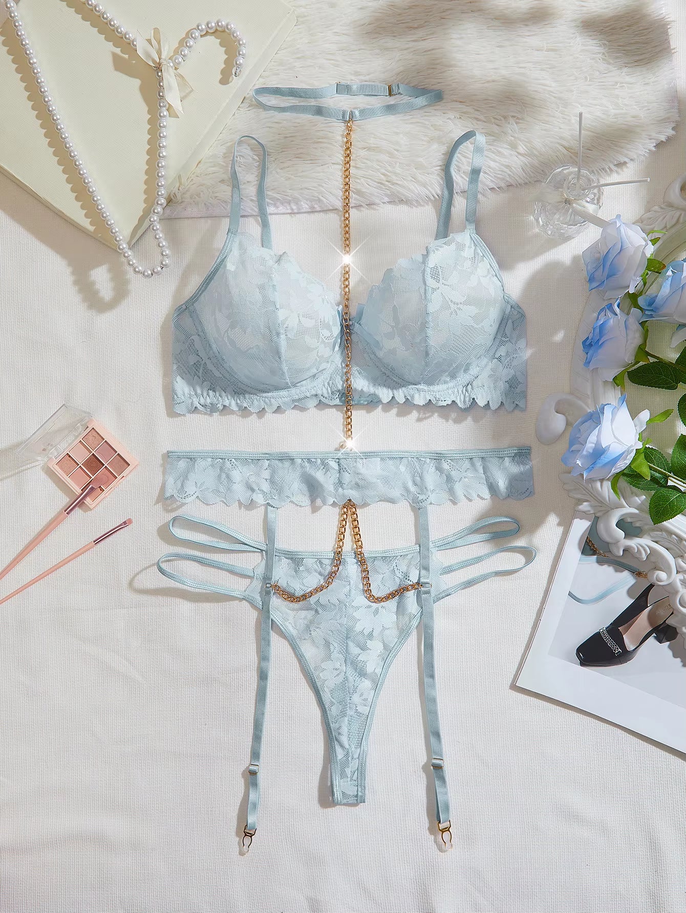 Cosplay Sexy Erotic Lingerie Women Bra and Panty Garters Sexy Lingerie Sets for Sex Women'S Underwea...