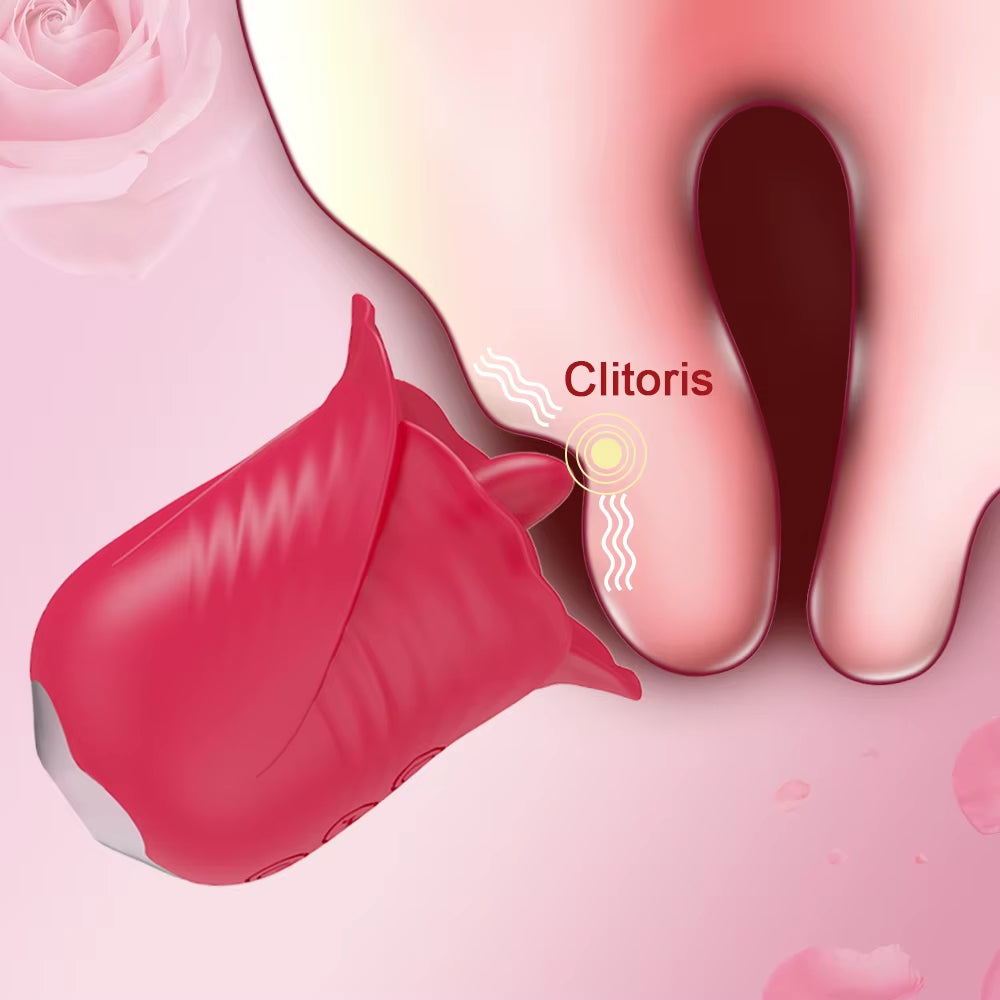 Vibrator Adult Sex Toys for Women Sucking Vibrator Rose-Sex Toy Tongue Vibrating Adult Sex Toys Remo...