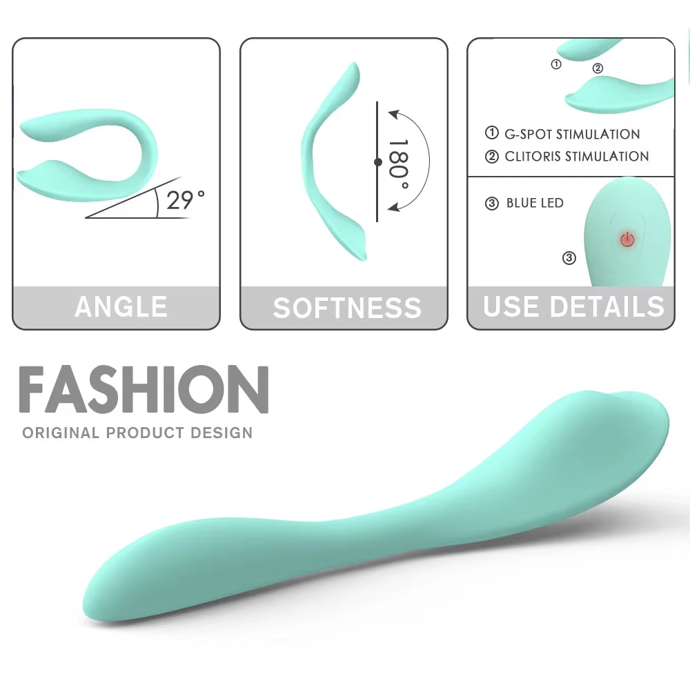 Wireless Remote Control U-Shape Dildo Vibrator - Dual Motors & Clitoral Stimulator, Wearable Sex Toy...