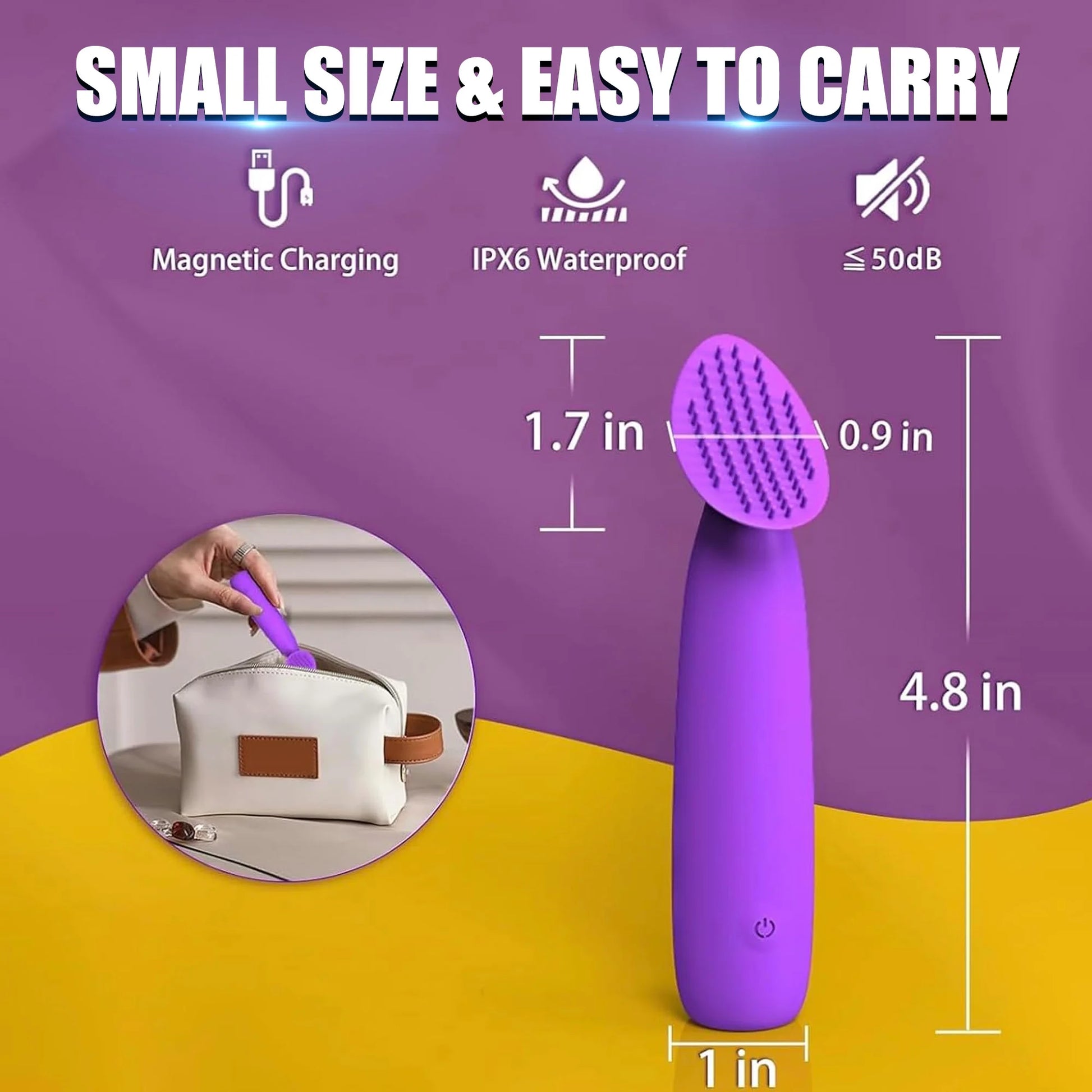 Adult Sex Toys Bullet Vibrators, Mini Vibrator Wand with 10 Vibration Modes, IPX6 Waterproof Personal Massager, Sexual Pleasure Tools Female Stimulator for Women Couples & Games