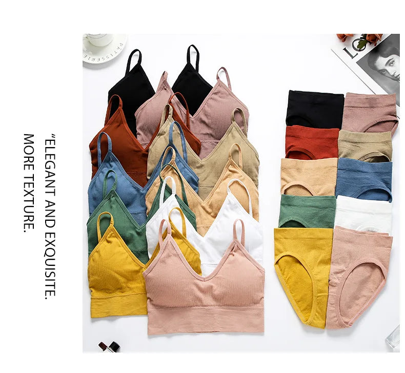 Sexy Seamless Backless Cotton Bra and Panty Set