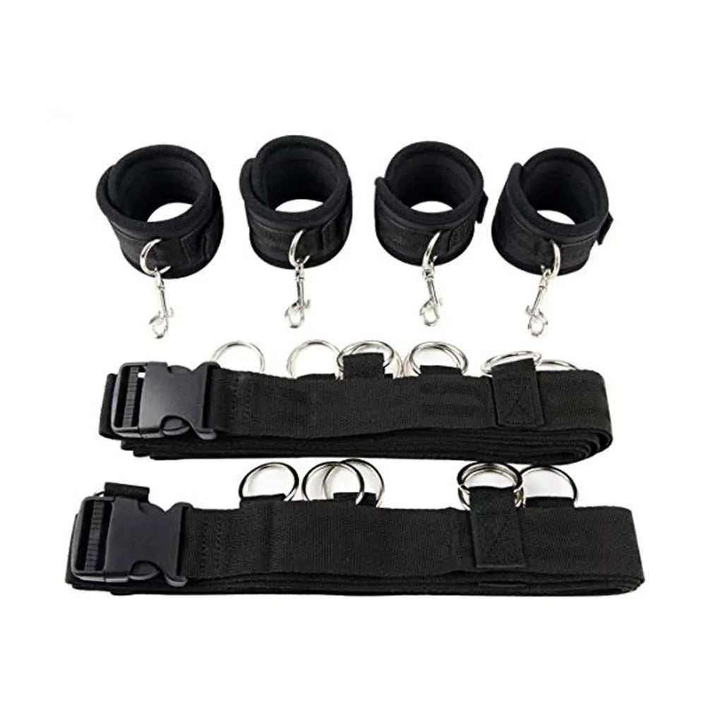 KinkLab BDSM Restraint Set - Open Leg Handcuffs & Ankle Cuffs for Ultimate Couples' Play