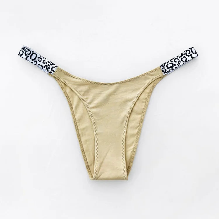 European New Solid Color Panties Zebra G-String Low Waist Seamless Underpants