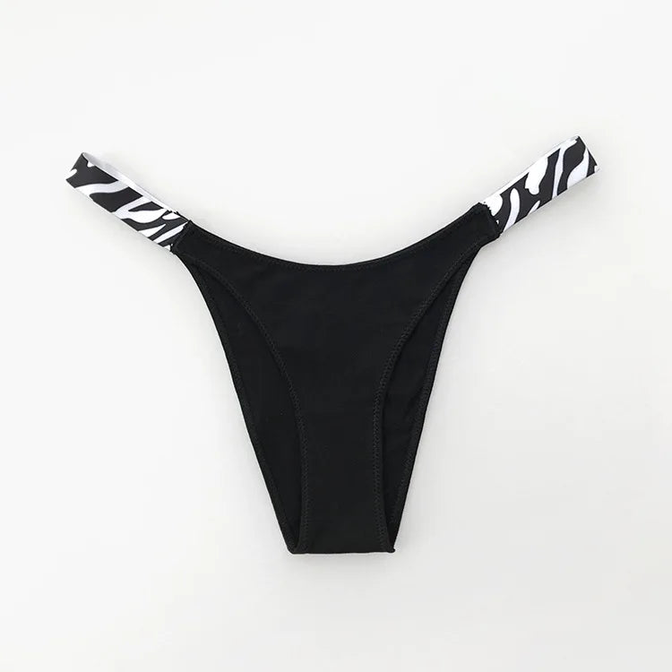 European New Solid Color Panties Zebra G-String Low Waist Seamless Underpants