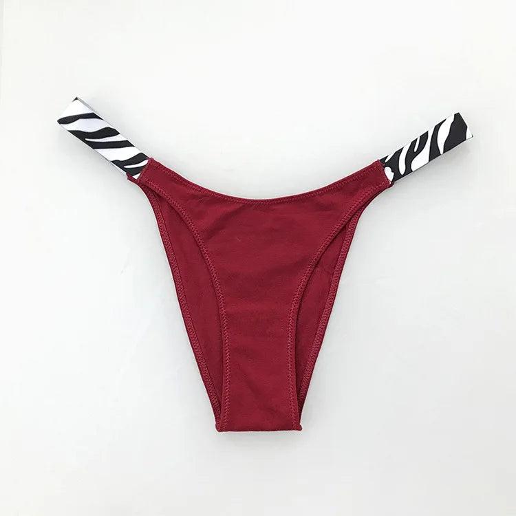 European New Solid Color Panties Zebra G-String Low Waist Seamless Underpants