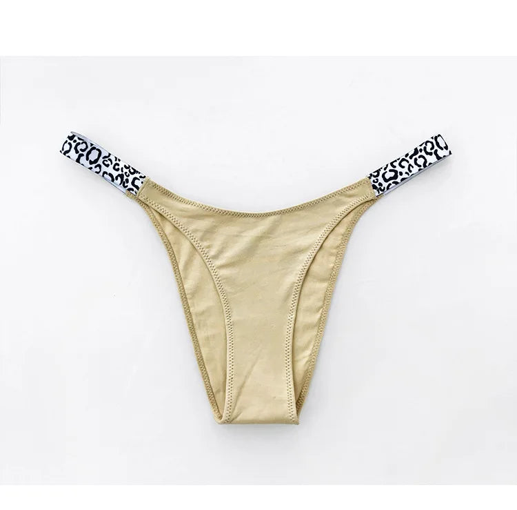 European New Solid Color Panties Zebra G-String Low Waist Seamless Underpants
