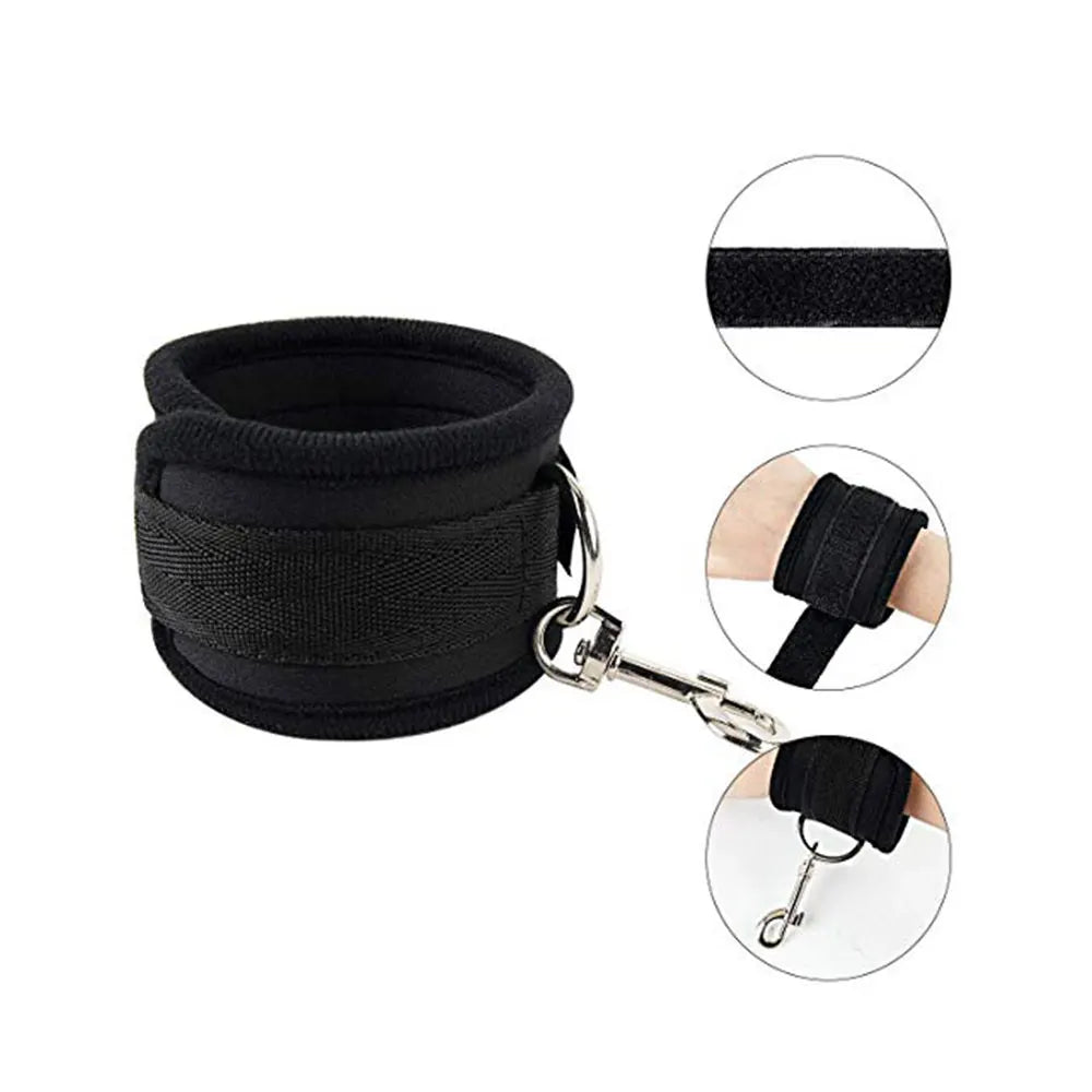 KinkLab BDSM Restraint Set - Open Leg Handcuffs & Ankle Cuffs for Ultimate Couples' Play