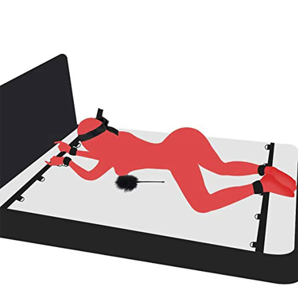 KinkLab BDSM Restraint Set - Open Leg Handcuffs & Ankle Cuffs for Ultimate Couples' Play