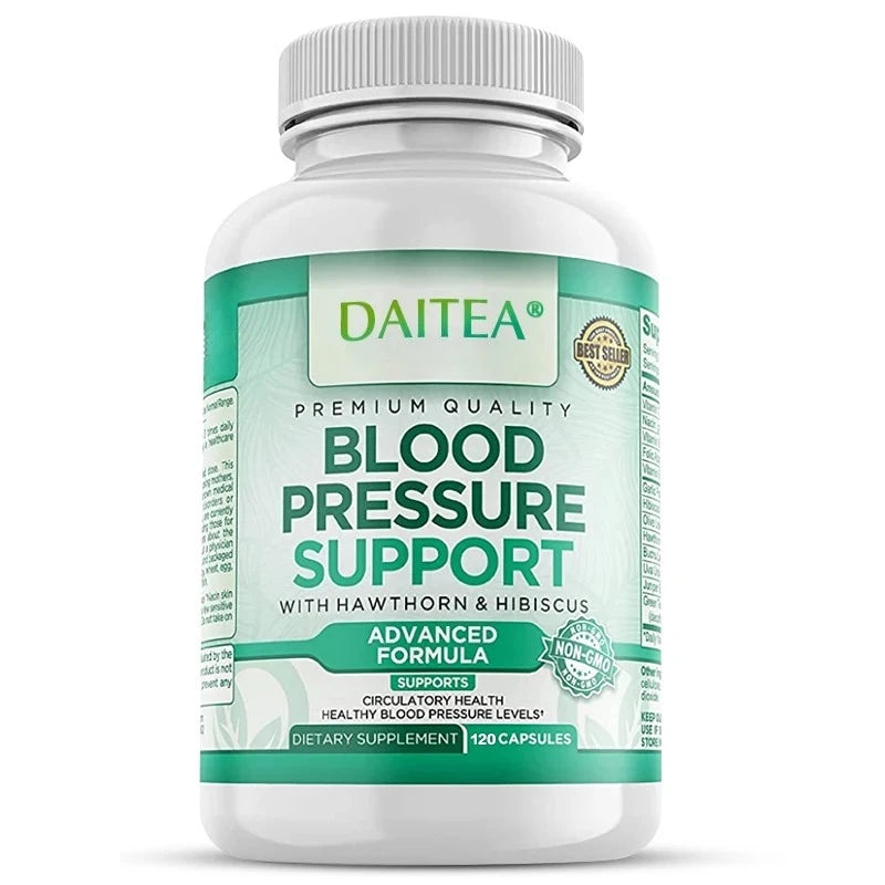 Health and Circulation Support Supplement with Hawthorn, Hibiscus and Garlic Extracts - 30 to 120 Capsules