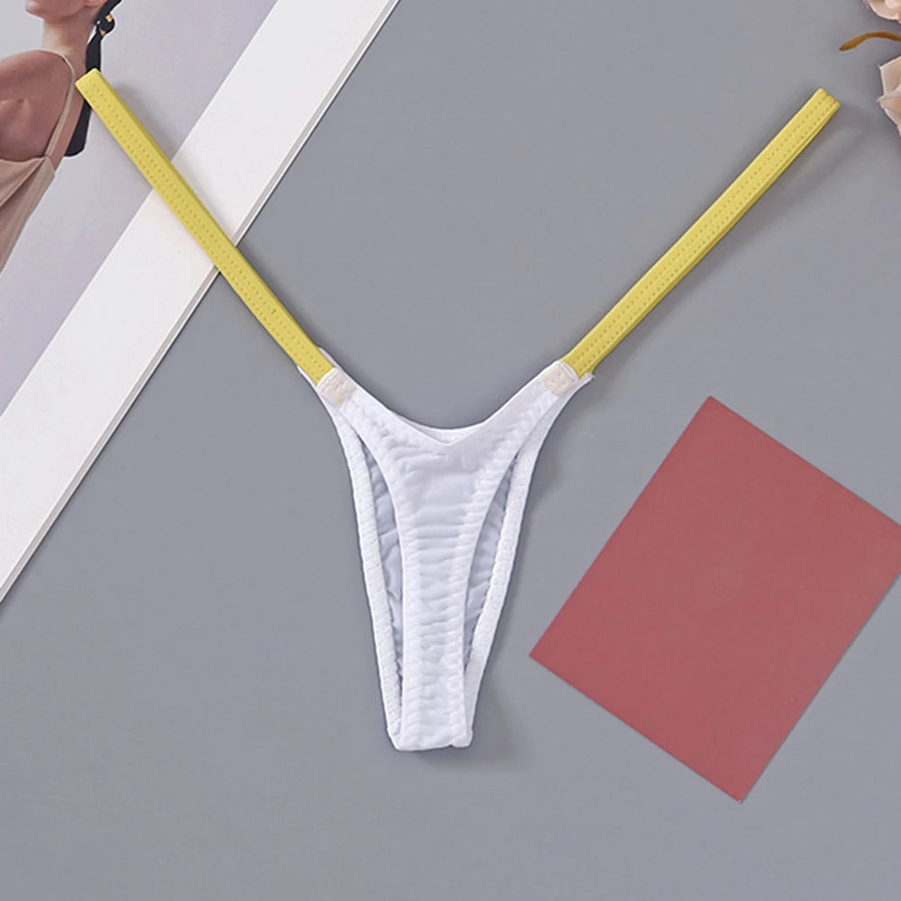 Thin Straps Low Waist Multicolor Spft Stitching Thong