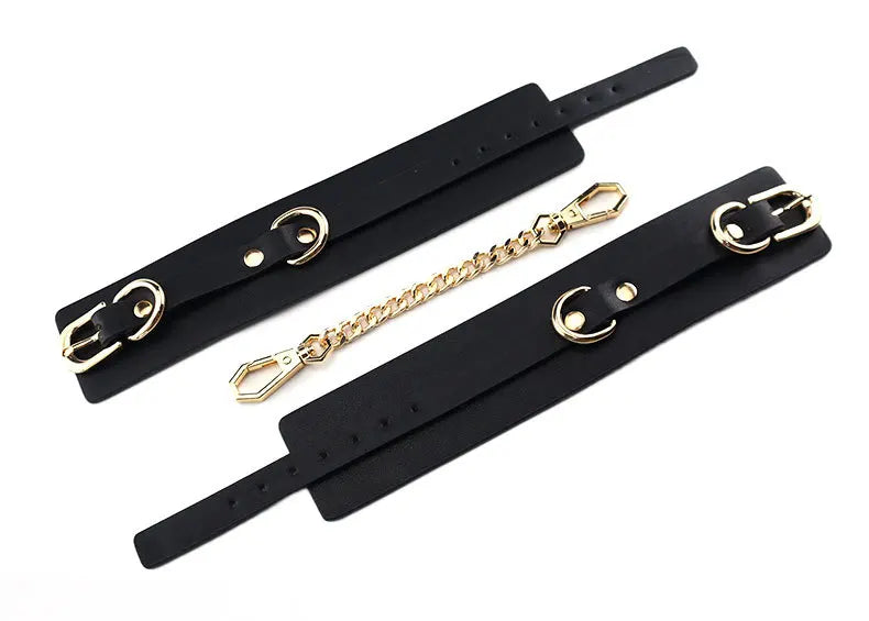 SM Handcuffs Ankle Cuffs Bondage Set for Women Couples Spanking Leather Restraints BDSM Toys Fetish Gear Spreader Bar