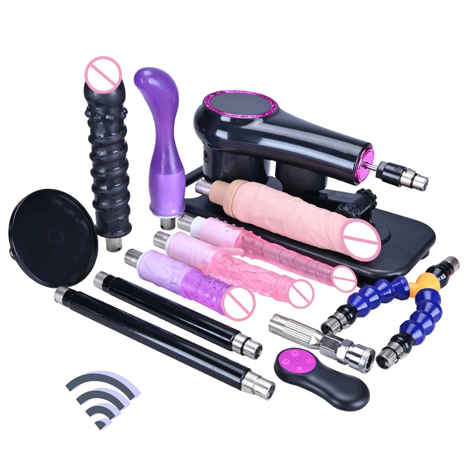 New Sex Machine for Woman Adjustable Masturbating Pumping with different Accessories Sex machine Gun for Men wireless machine