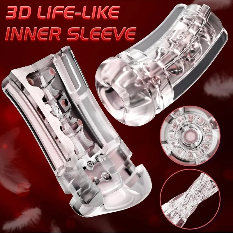 Male Masturbator Sex Toys for Men10 Frequency Vibration 5 Frequency Suction Automatic Penis Training Pocket Pussy Adult Games