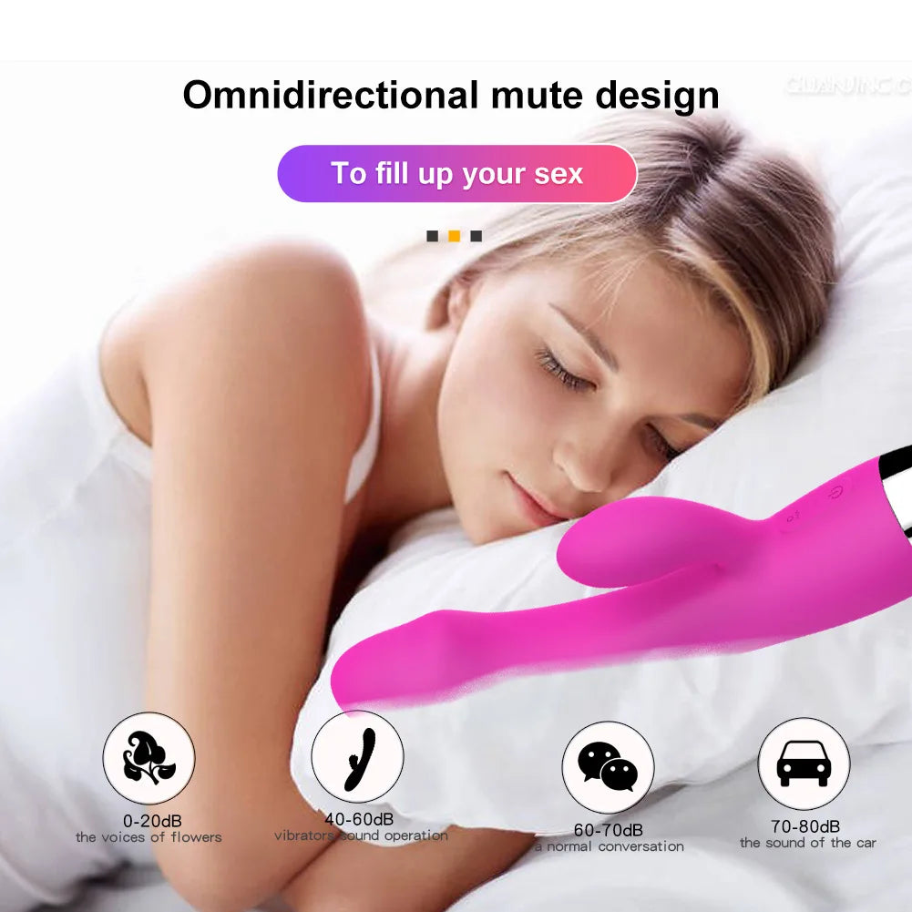 Vibrant Bliss Dual-Ended AV Vibrator - Body-Friendly Silicone, Multi-Speed & USB Rechargeable