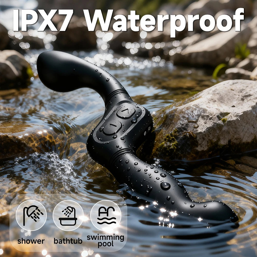 Male Anal Sex Toys Prostate Massager Vibrator for Men Gay Tapping Vibrating Curved Anal Dildo Butt Plug for Men Women Couples