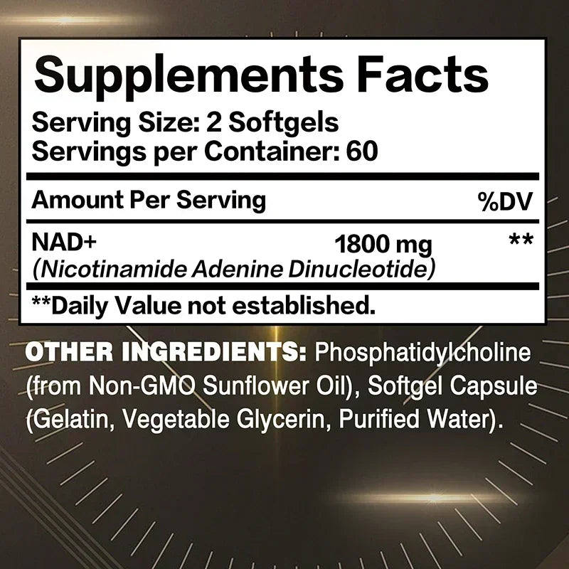 Liposomal NAD Supplement - Boosts Natural Energy and Repairs Cells, Relieves Stress and Promotes Overall Well-being