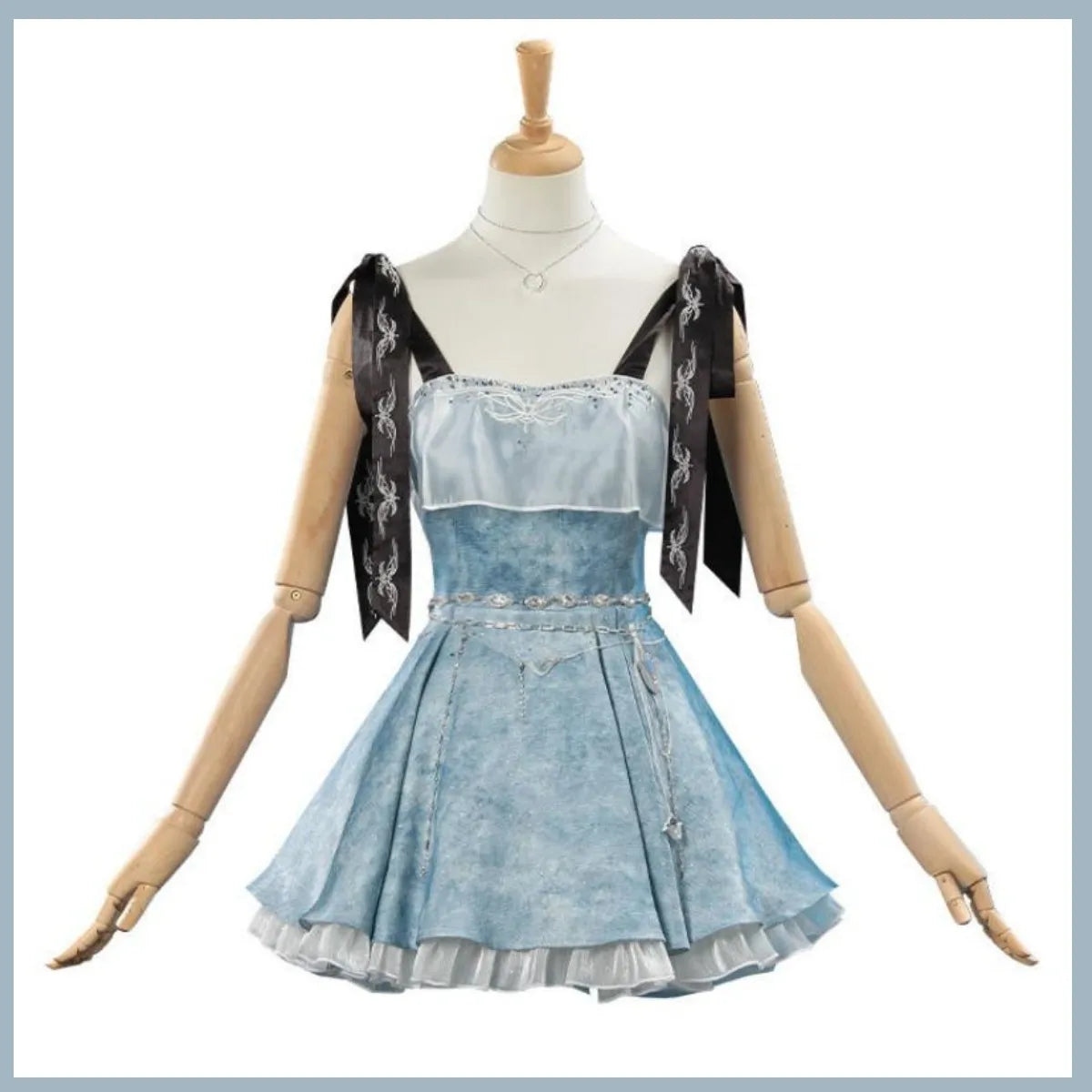 Game Love and Deepspace Mc Player Cosplay Costume Blue Camisole Dress