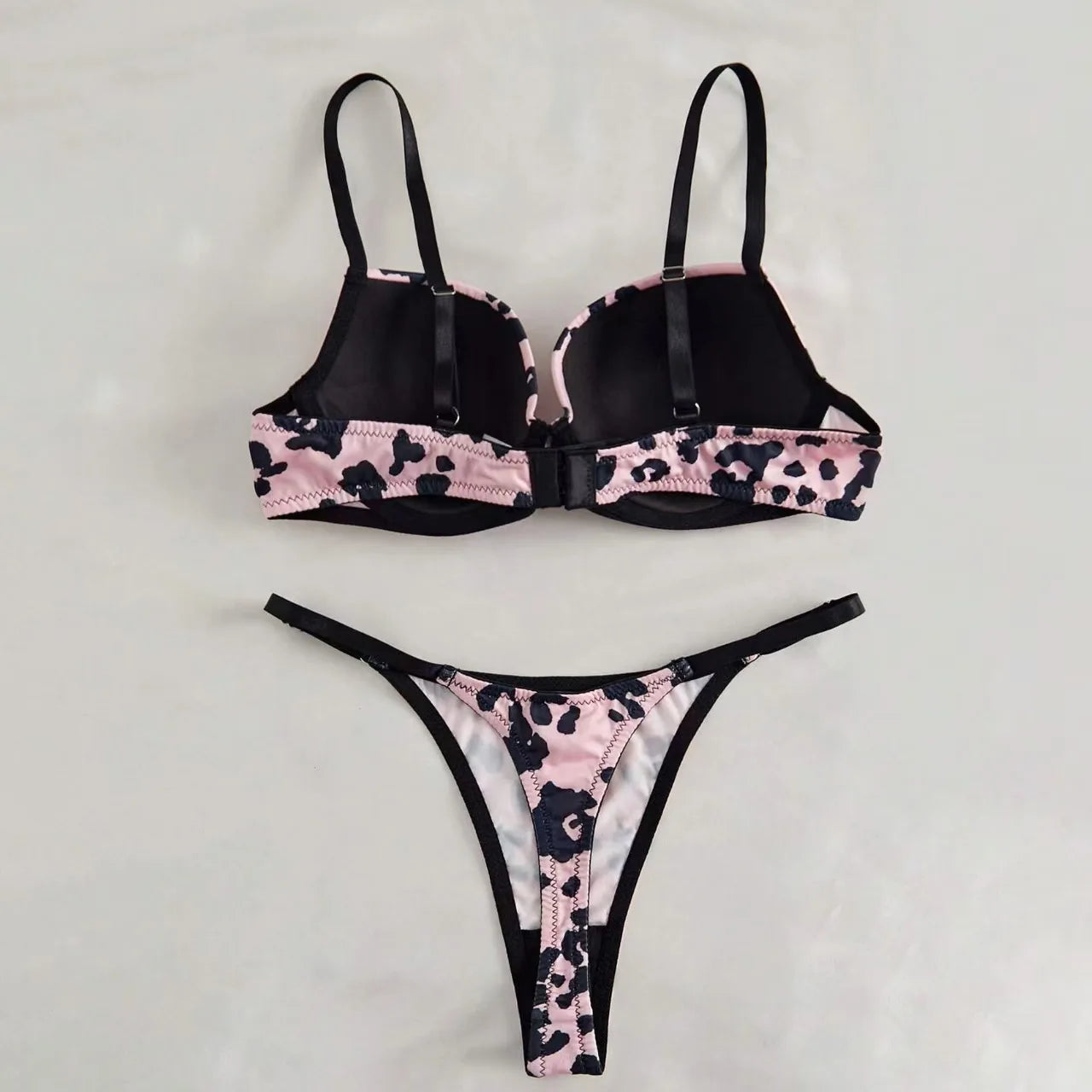Sexy Leopard Print Push-up Bra And Panties Set