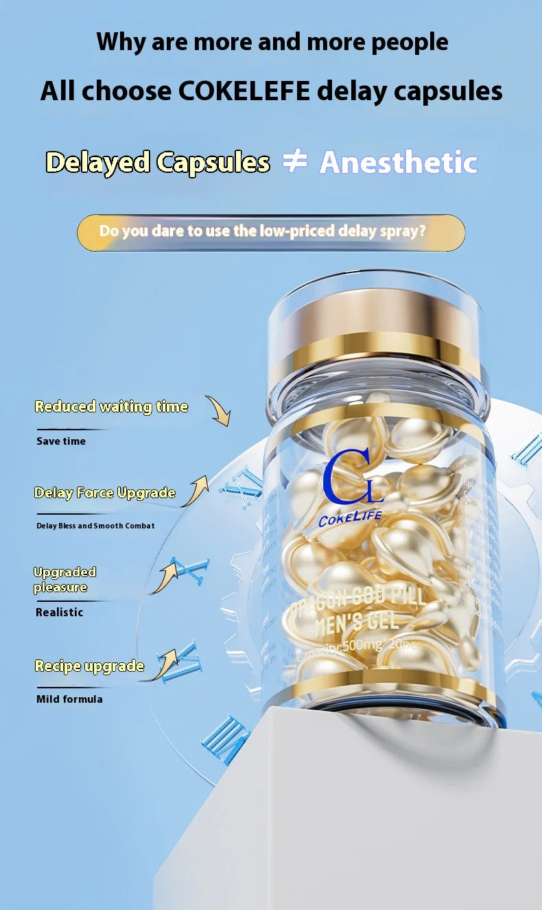 20 Male Delayed Capsules Male Sex Topical Delay Capsule Pleasure Enhancement Adult External Use Men Sex Lube