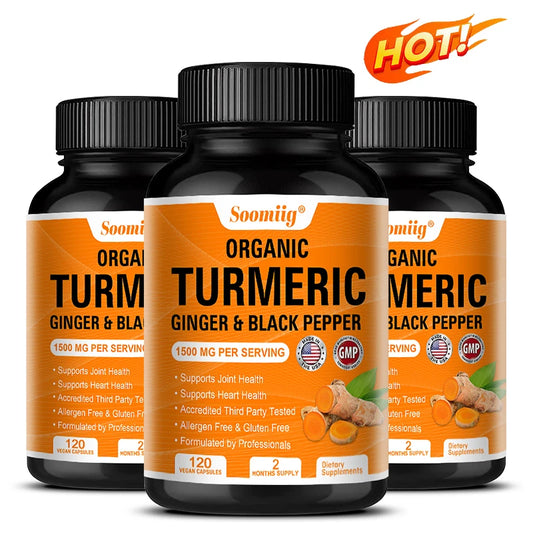 Turmeric Curcumin Capsules - with Black Pepper 95% Curcumin Complex - for Joint, Digestive & Immune Support Supplement