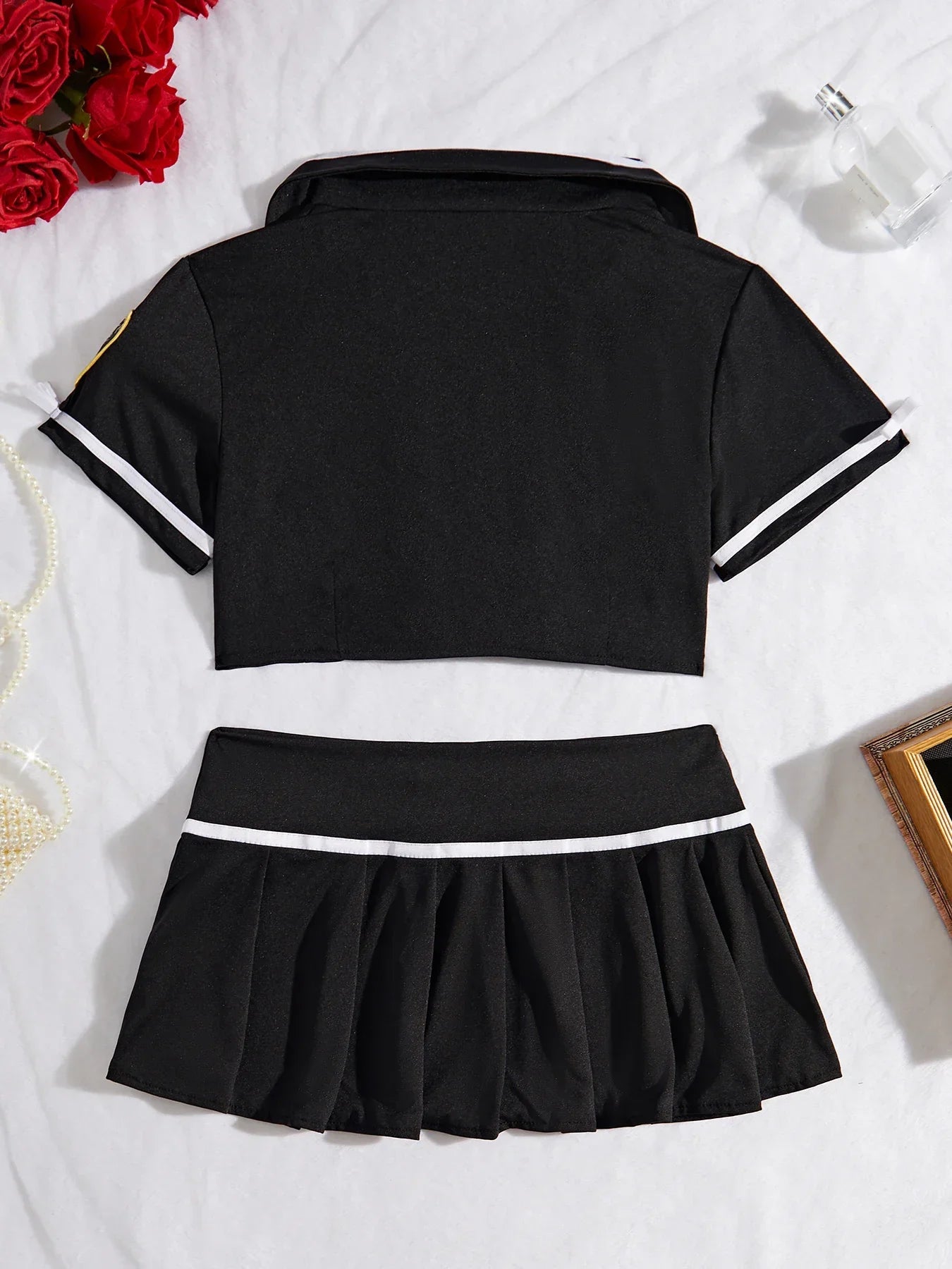 Sexy Airline Stewardess Cosplay Uniforms Costume in Black or Blue Version