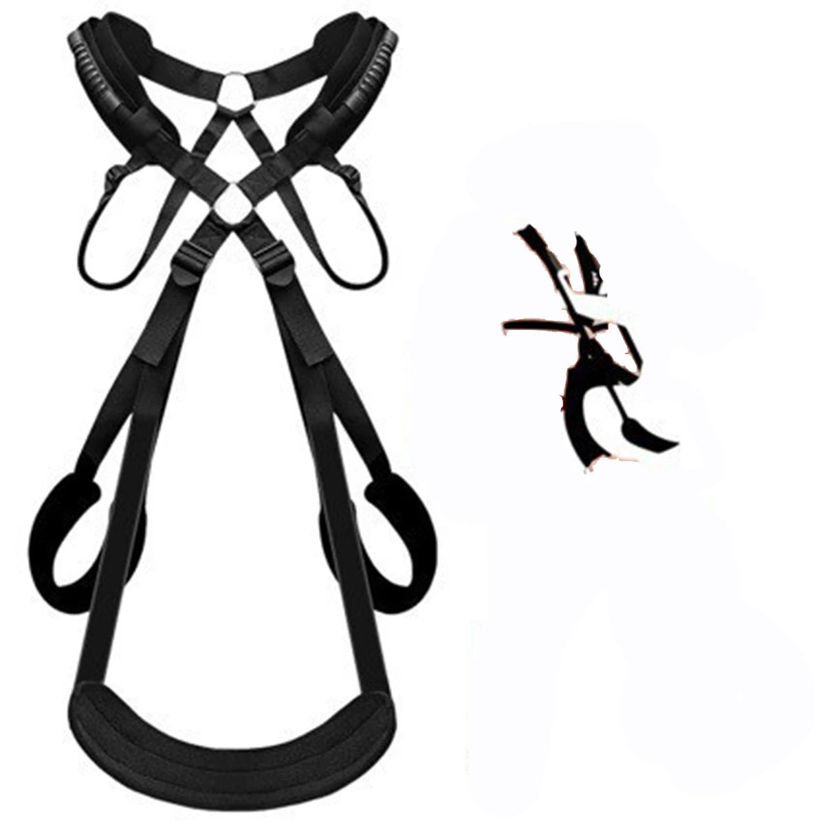 BDSM Sex Swing Set with Bondage Love Slings for Couples Adjustable Strap Adult Sex Toy Soft Plush Padding Mat Sex Restraints Toy