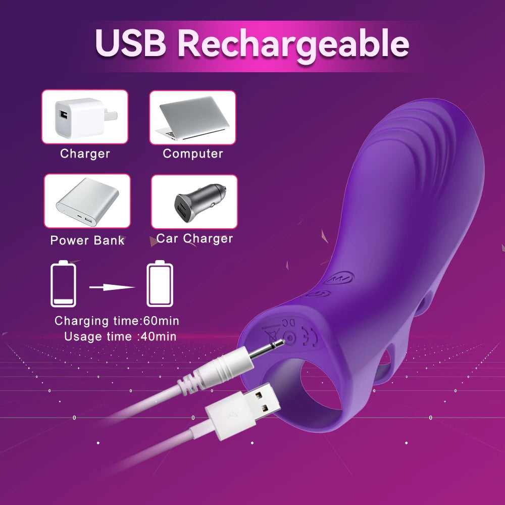 Sensual Bliss Finger Vibrators - Dual Stimulation for G-Spot & Clitoris - Perfect for Couples' Intimate Moments