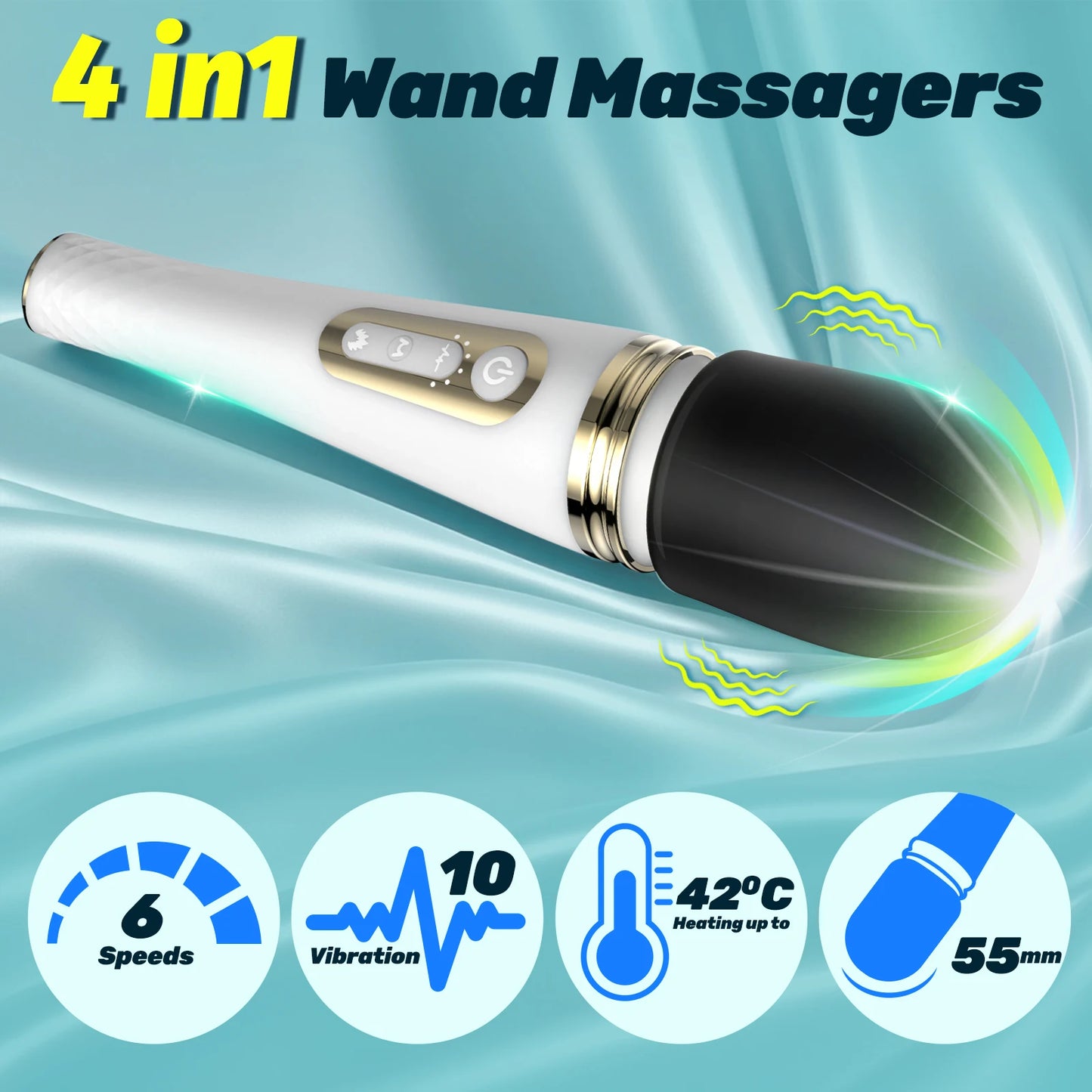 Enchantress Magic Wand Vibrator - 6 Speeds, Heating Function, Clitoral & Body Massager for Ultimate Pleasure