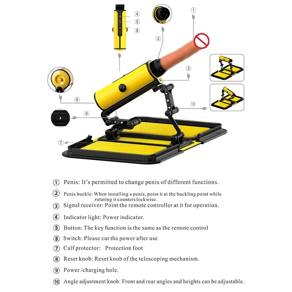 Portable Sex Machine for Women Multi-Speed and Multi-Angle, Automatic Love Machine, Female G-Spot Thrusting Dildo, Adult Sex Toy