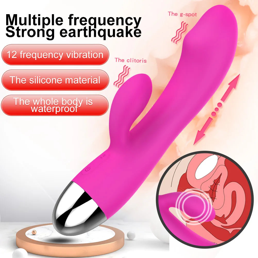Vibrant Bliss Dual-Ended AV Vibrator - Body-Friendly Silicone, Multi-Speed & USB Rechargeable