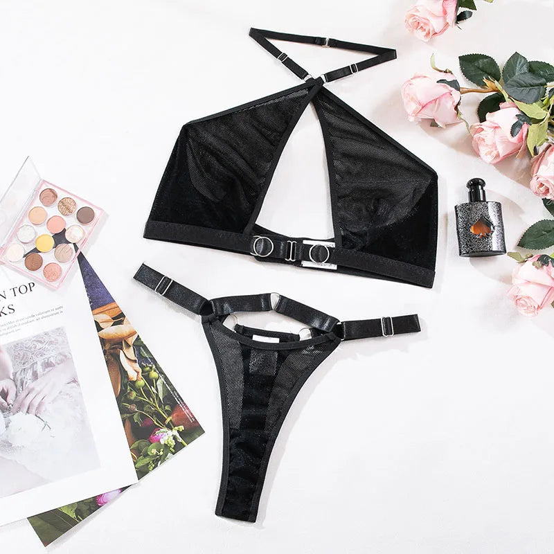 Bra and Briefs Sets Lace Flower Embroidery