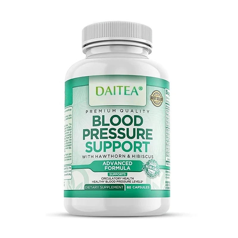 Health and Circulation Support Supplement with Hawthorn, Hibiscus and Garlic Extracts - 30 to 120 Capsules