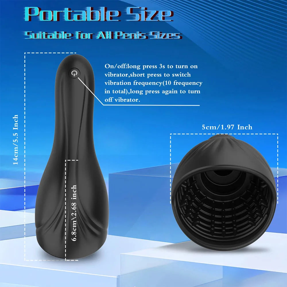 Male Tongue Licking Penis Masturbator Blowjob Orgasm Masturbation Trainer Glans Massager Vibrator Endurance Sex Toy for Men 18+