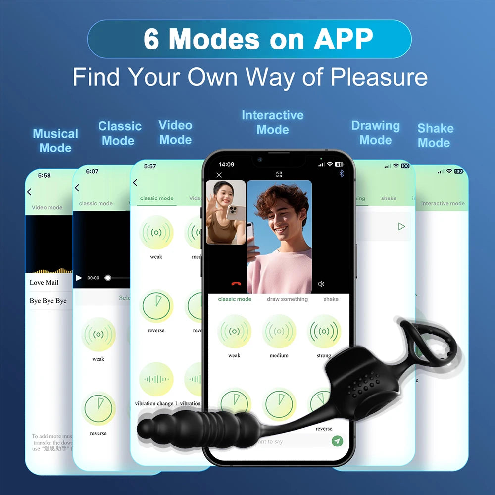 Male Thrusting Anal Vibrator Prostate Massager Cock Ring Sex Toys Vibrators for Couples Delay Ejaculation Penisrings Butt plug