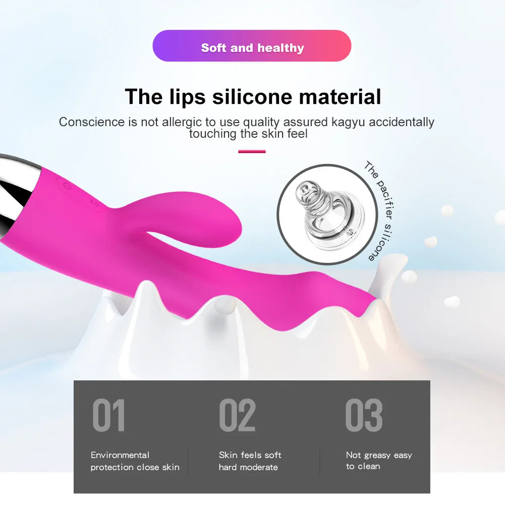 Vibrant Bliss Dual-Ended AV Vibrator - Body-Friendly Silicone, Multi-Speed & USB Rechargeable