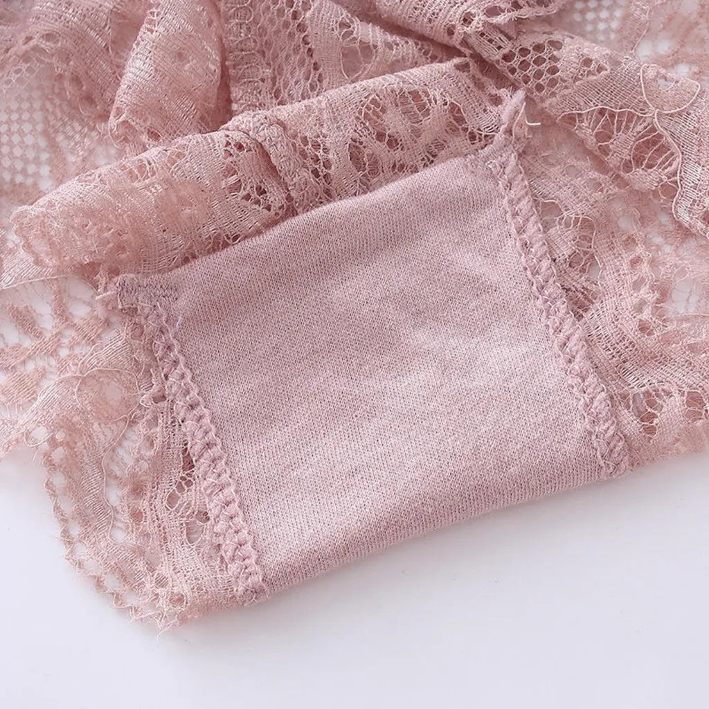 Backless Lace Hollow Deep V Push Up Bra and Lace Thong Set