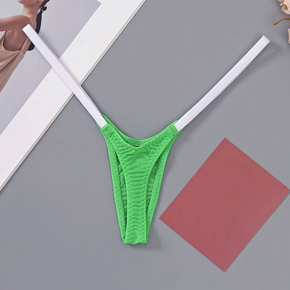 Thin Straps Low Waist Multicolor Spft Stitching Thong