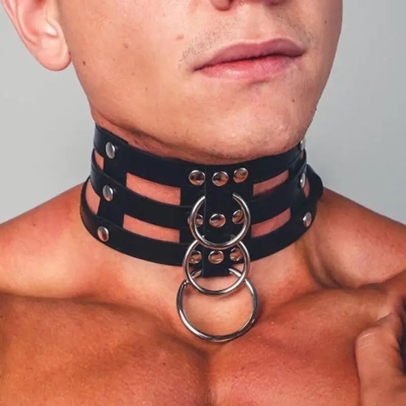 Goth Bdsm Neck Hand Bondage PU Leather Body Harness Sexy Men Gay Bdsm Harness Belt Fetish  Erotic Costume Adult Sex Accessories