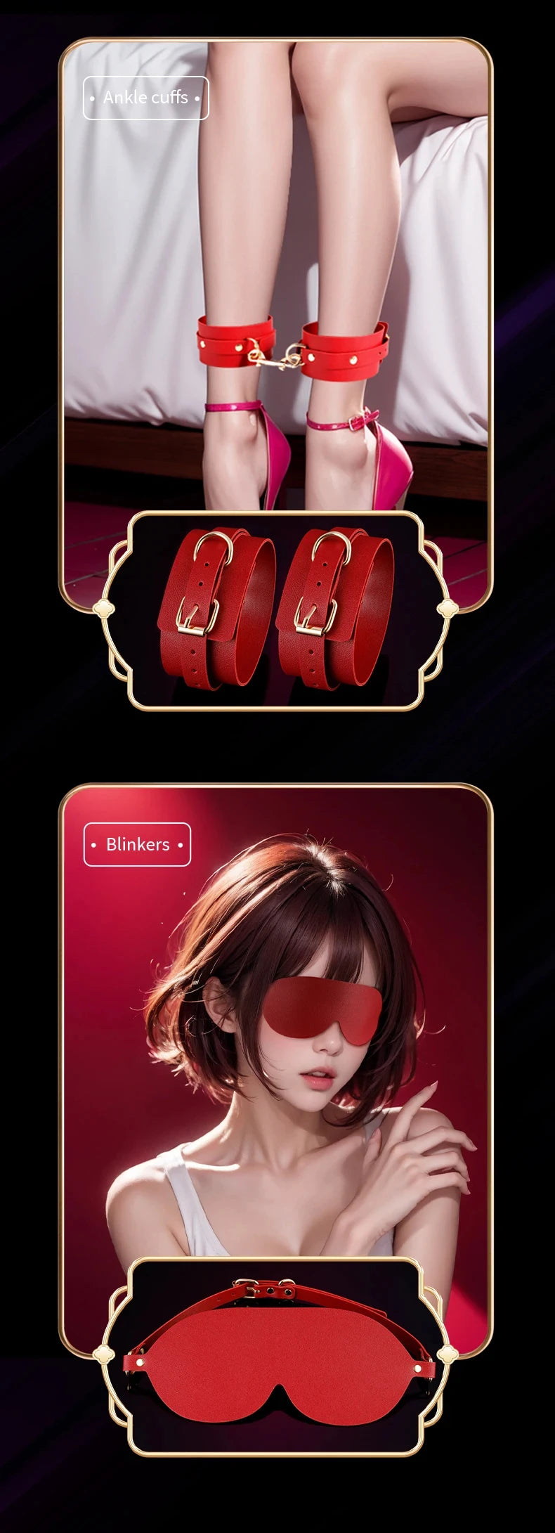 BDSM Bondage Restraints Electric Shock Set Mouth Gag Handcuffs Ankle Cuffs Collar Eyepatch Whip Bondage Ties Kits Adult Sex Toys