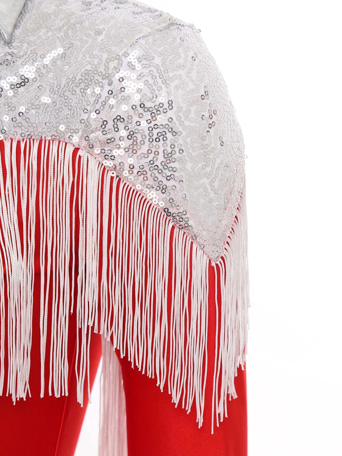 Womens Sparkly Western Cowgirl Cosplay Costume 70s 80s DiscoBodysuit Playsuit Front Zip Tassel Fringe Sequins Boyshorts Rompers
