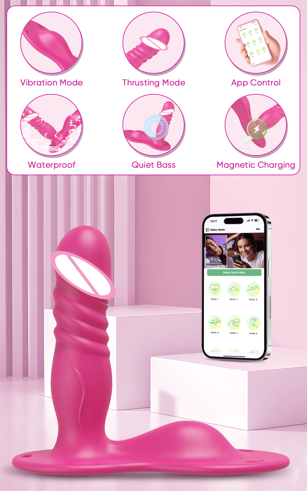 Blissful Pleasure Wearable Vibrator for Couples - Thrusting G-Spot & Clitoral Stimulation