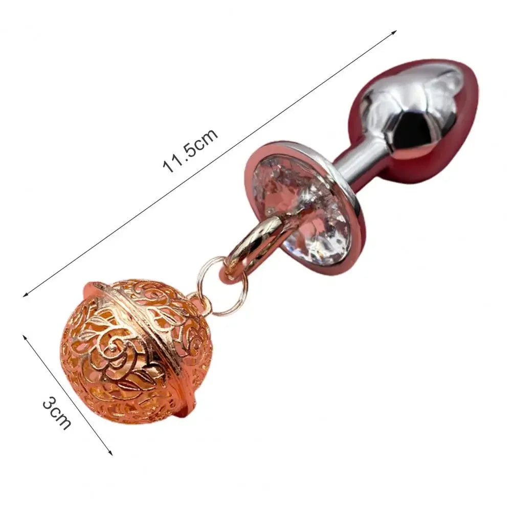 Anal Plug with Big Bell Flirting Metal Adult Anal Vibrator Product for Couple