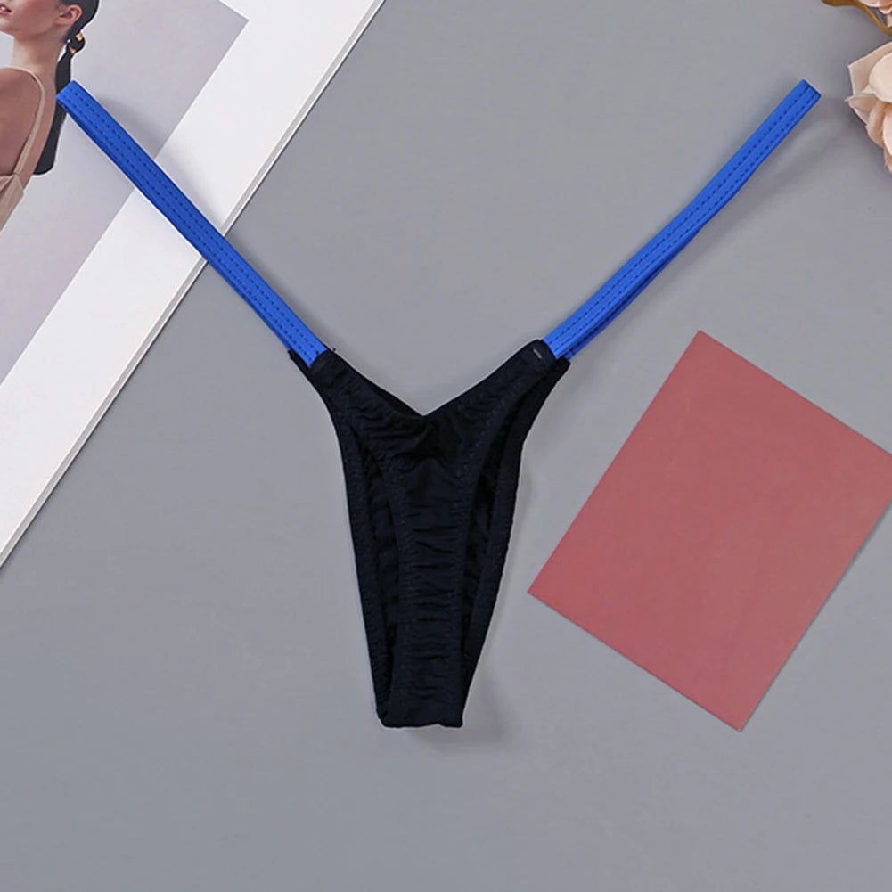 Thin Straps Low Waist Multicolor Spft Stitching Thong