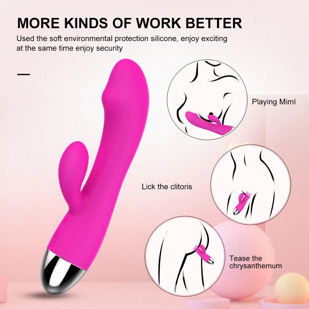Vibrant Bliss Dual-Ended AV Vibrator - Body-Friendly Silicone, Multi-Speed & USB Rechargeable